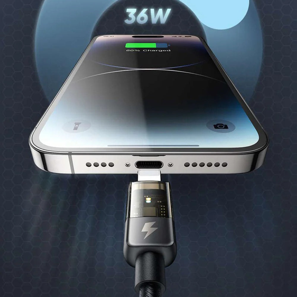 Data- og ladekabel USB-C - Lightning McDodo CA-3160 Auto Power Off, 36W, 1.2m, Svart