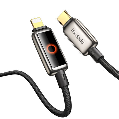 Data- og ladekabel USB-C - Lightning McDodo CA-6670 Auto Power Off, 36W, 1.2m, Svart
