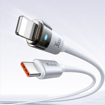 Data- og ladekabel USB-C - Lightning McDodo CA-6942, 36W, 1.2m, Hvit