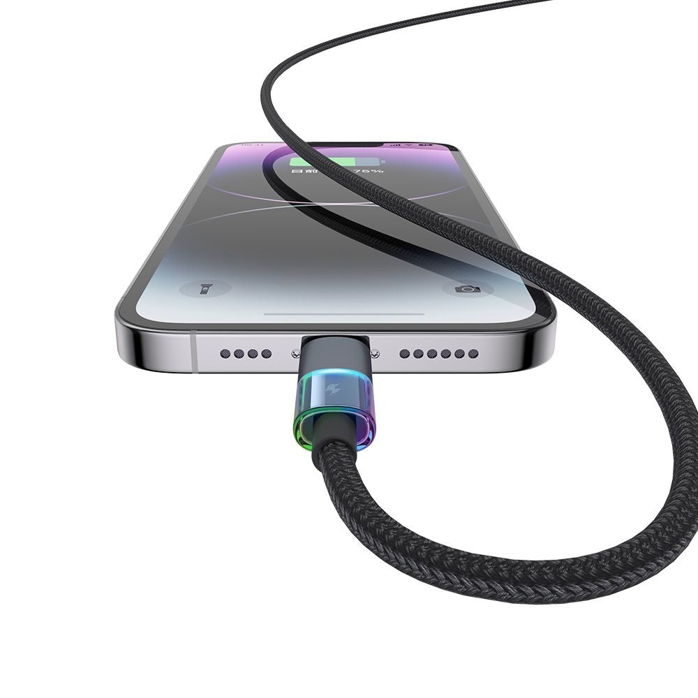 Data- og ladekabel USB-C - Lightning McDodo CA-8190 Colorful, 36W, 1.2m, Svart