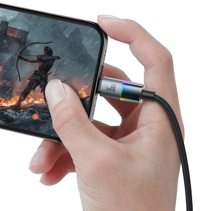 Data- og ladekabel USB-C - Lightning McDodo CA-8190 Colorful, 36W, 1.2m, Svart