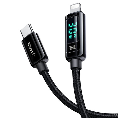 USB-C til Lightning McDodo CA-8810 Display data- og ladekabel, 36W, 1.2m, Svart
