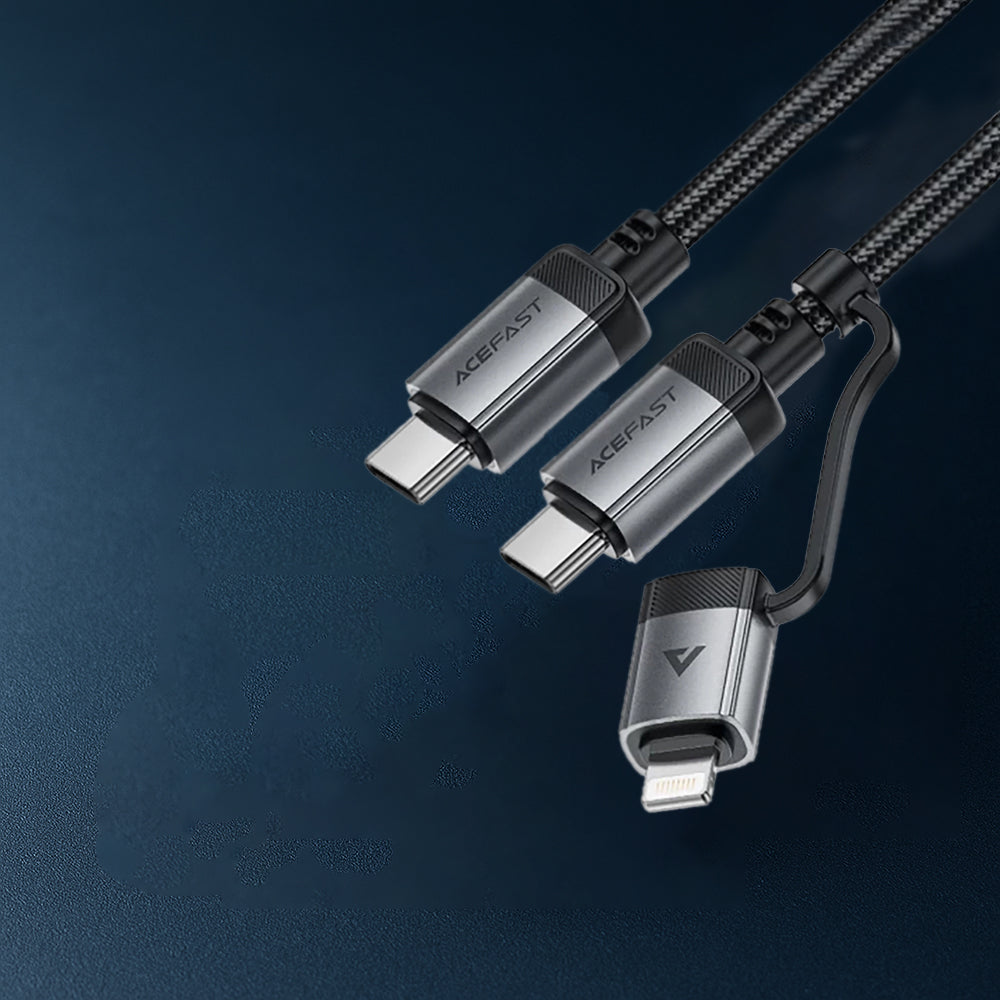 USB-C - Lightning / USB-C Acefast C20-01, 60W, 1.2m, Svart