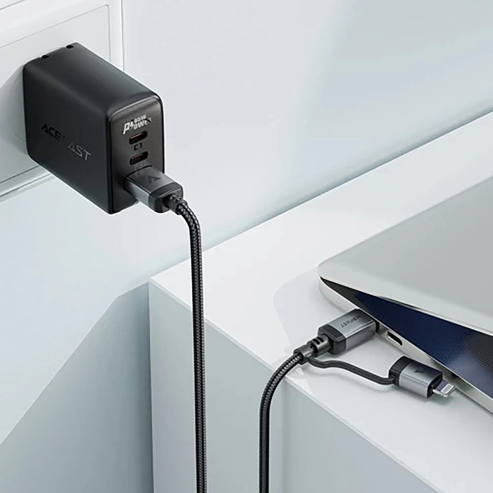 USB-C - Lightning / USB-C Acefast C20-01, 60W, 1.2m, Svart