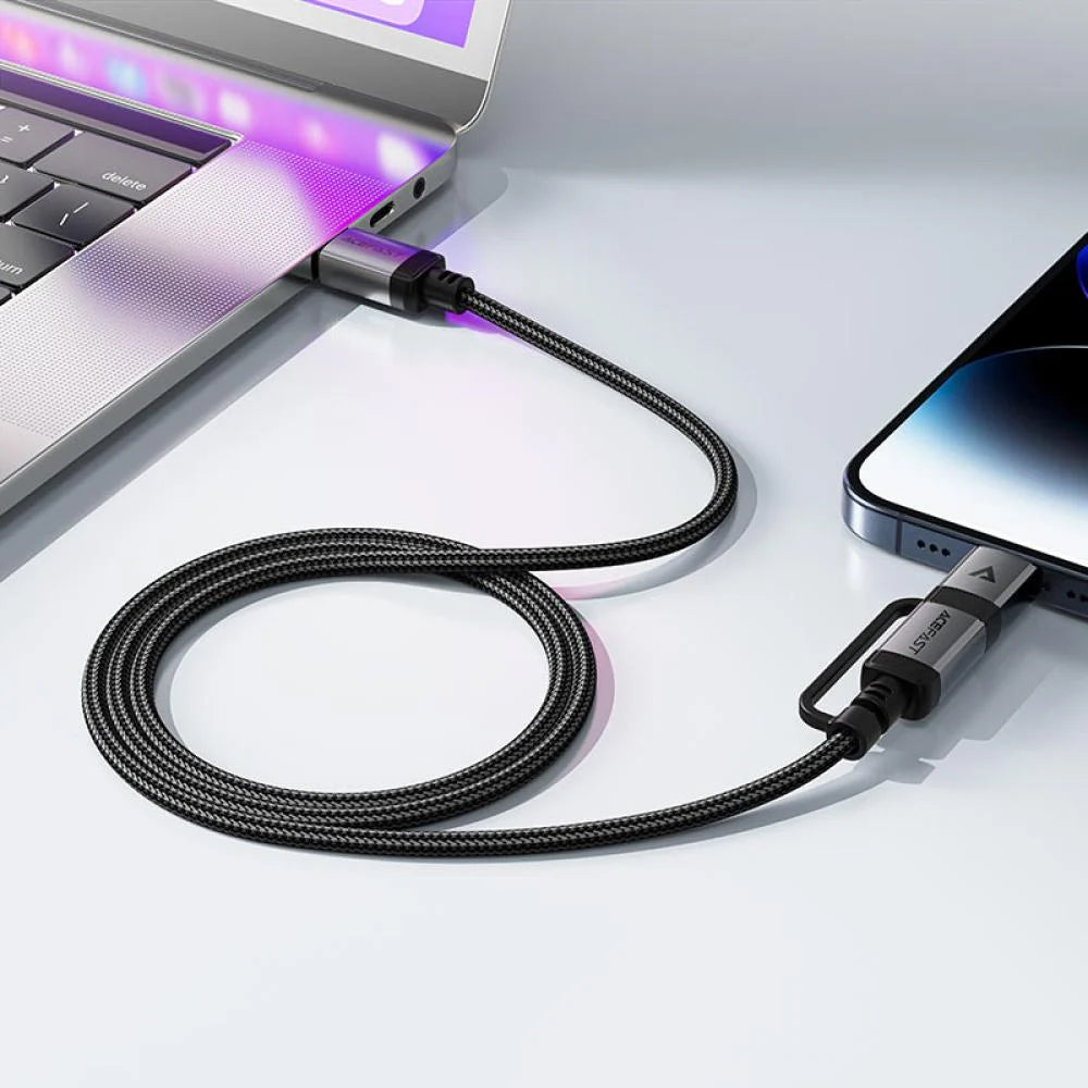 USB-C - Lightning / USB-C Acefast C20-01, 60W, 1.2m, Svart