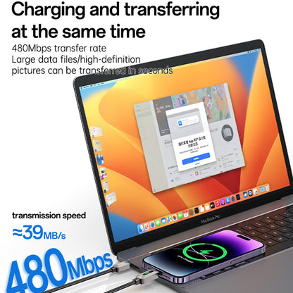 USB-C til Lightning data- og ladekabel Yesido CA199, 27W, 1,2m, svart