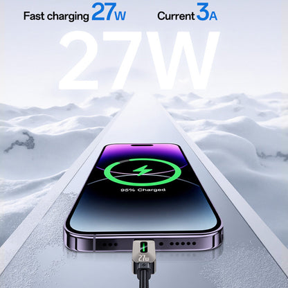 USB-C til Lightning data- og ladekabel Yesido CA199, 27W, 1,2m, svart