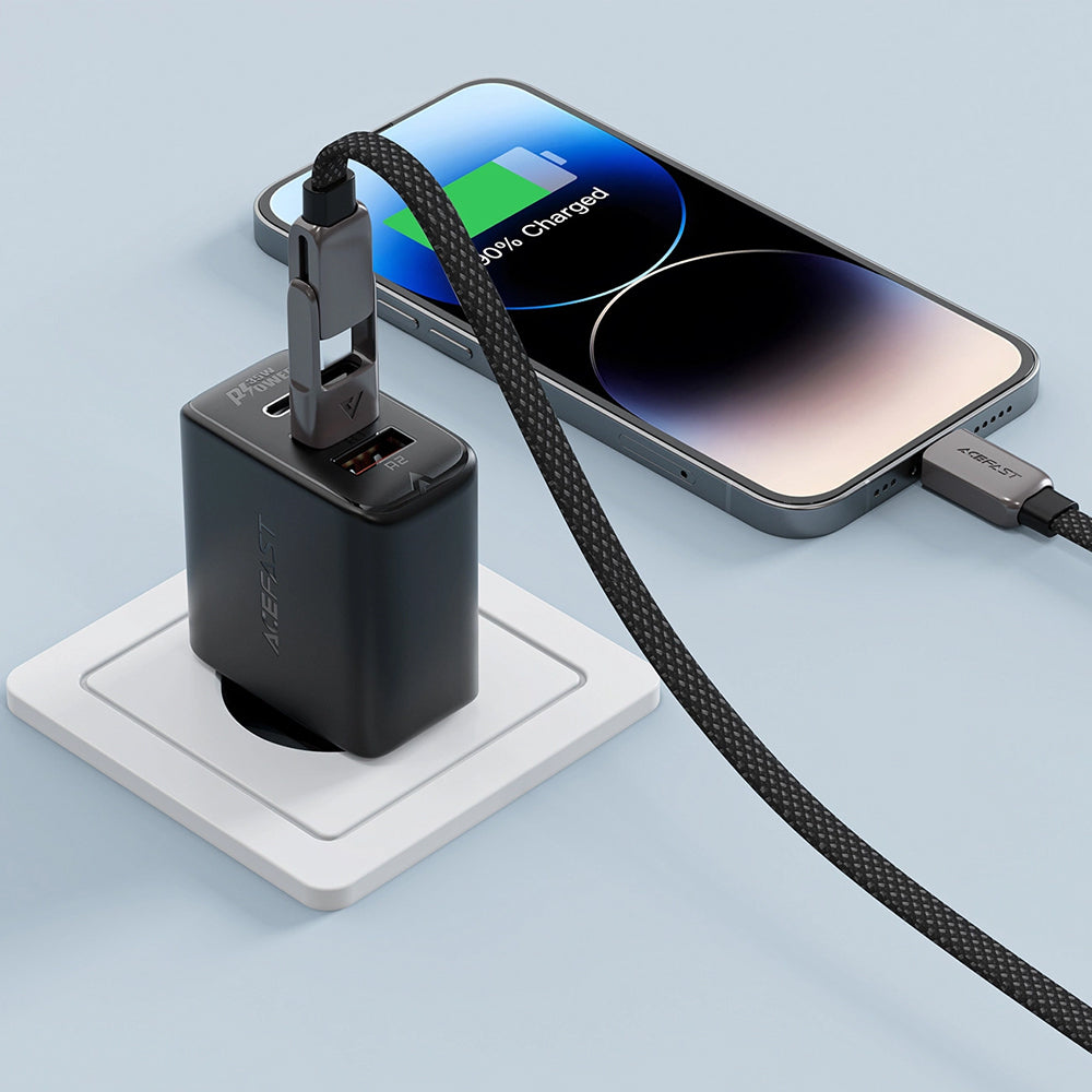 USB-C data- og ladekabel - USB-A / USB-C Acefast C13-04, 60W, 1.2m, Svart
