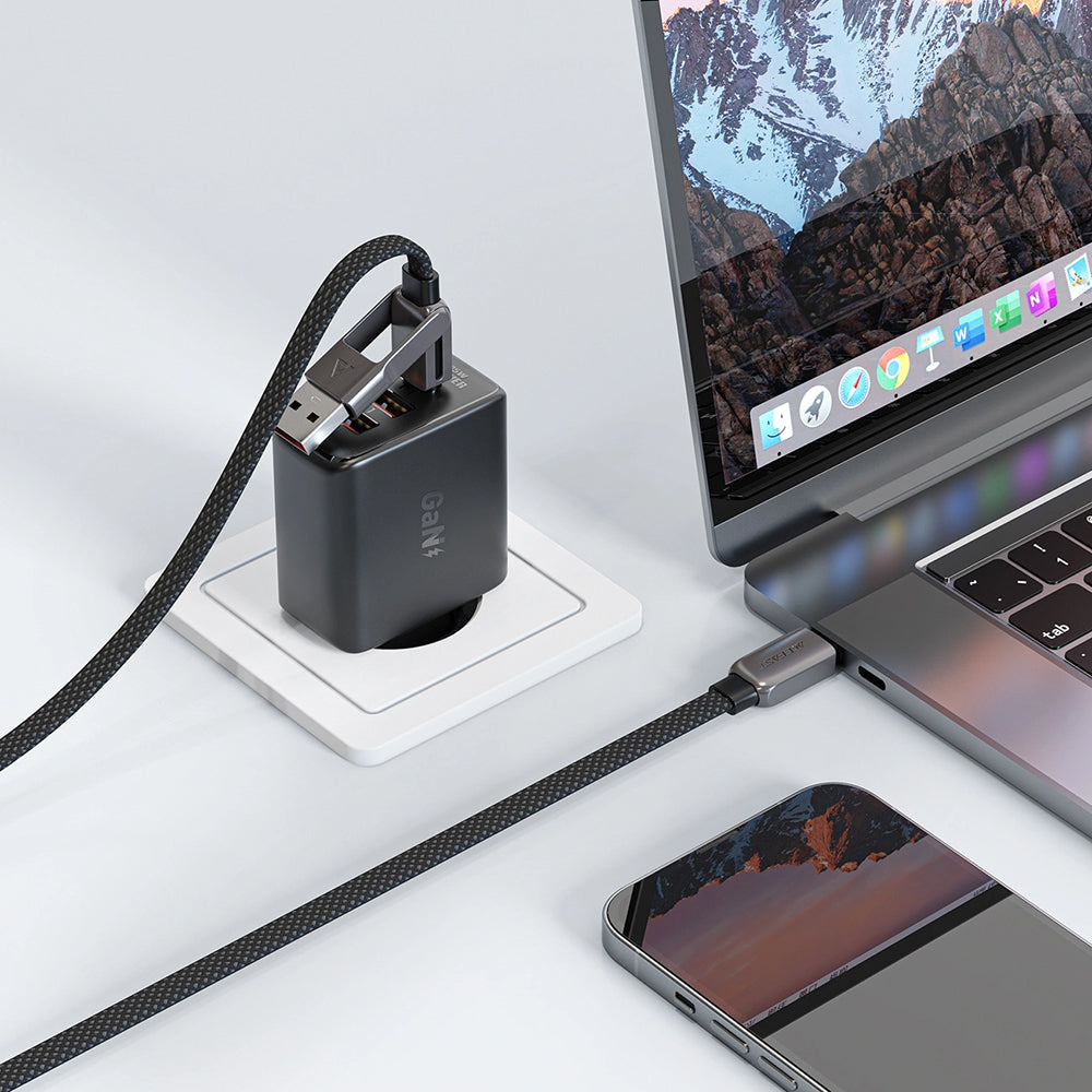 USB-C data- og ladekabel - USB-A / USB-C Acefast C13-04, 60W, 1.2m, Svart