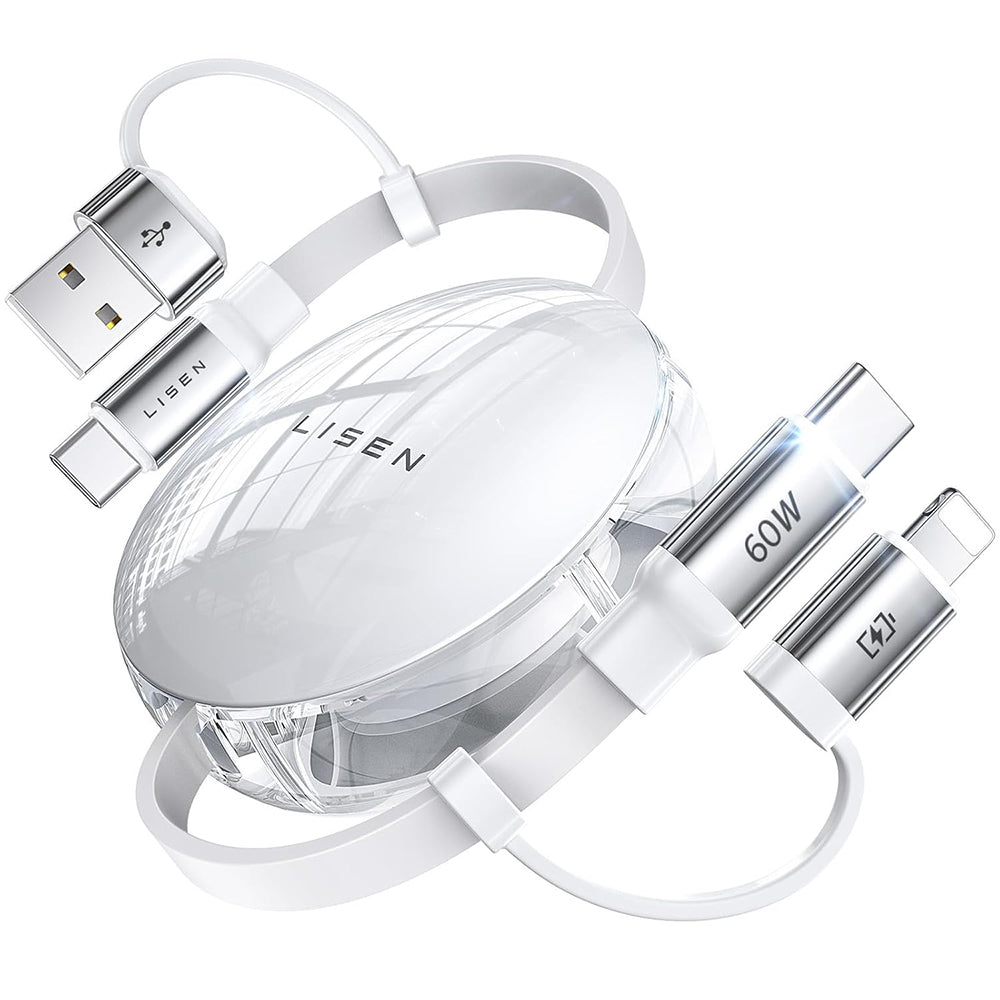USB-C / USB-A data- og ladekabel - USB-C / Lightning Lisen, 60W, 1m, hvit YL0123030001