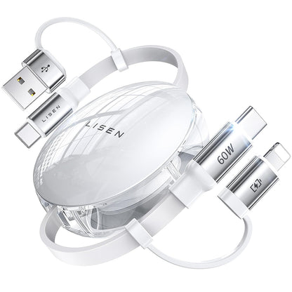 USB-C / USB-A data- og ladekabel - USB-C / Lightning Lisen, 60W, 1m, hvit YL0123030001
