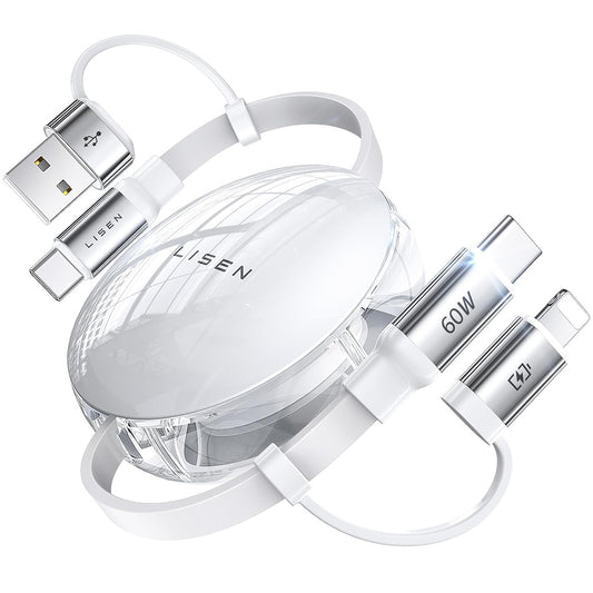 USB-C / USB-A data- og ladekabel - USB-C / Lightning Lisen, 60W, 1m, hvit YL0123030001