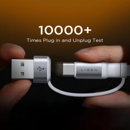 USB-C / USB-A data- og ladekabel - USB-C / Lightning Lisen, 60W, 1m, hvit YL0123030001