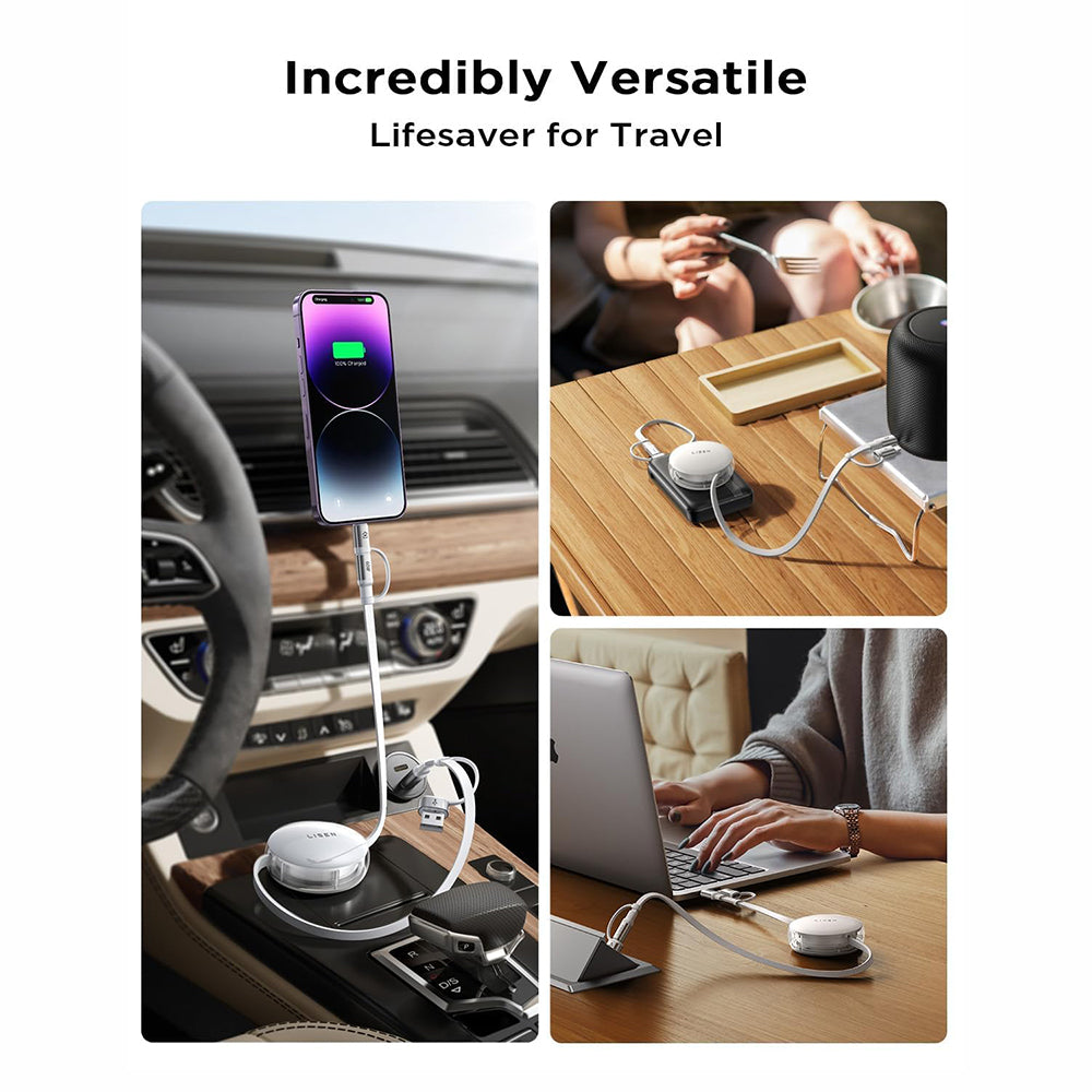 USB-C / USB-A data- og ladekabel - USB-C / Lightning Lisen, 60W, 1m, hvit YL0123030001