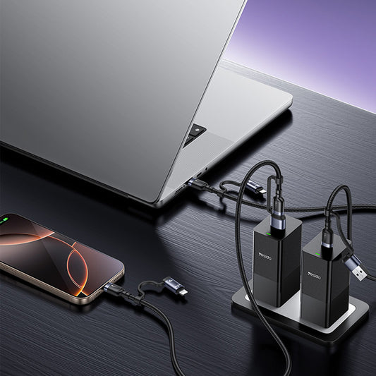 USB-C / USB-A data- og ladekabel - USB-C / Lightning Yesido CA200, 60W, 1,2m, svart