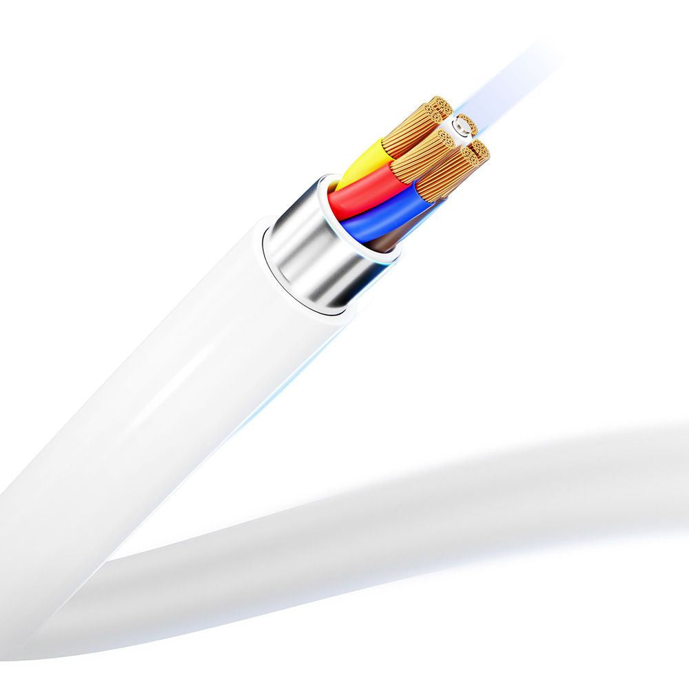 USB-C Data- og ladekabel - USB-C 3MK Hyper, 100W, 2m, Hvit