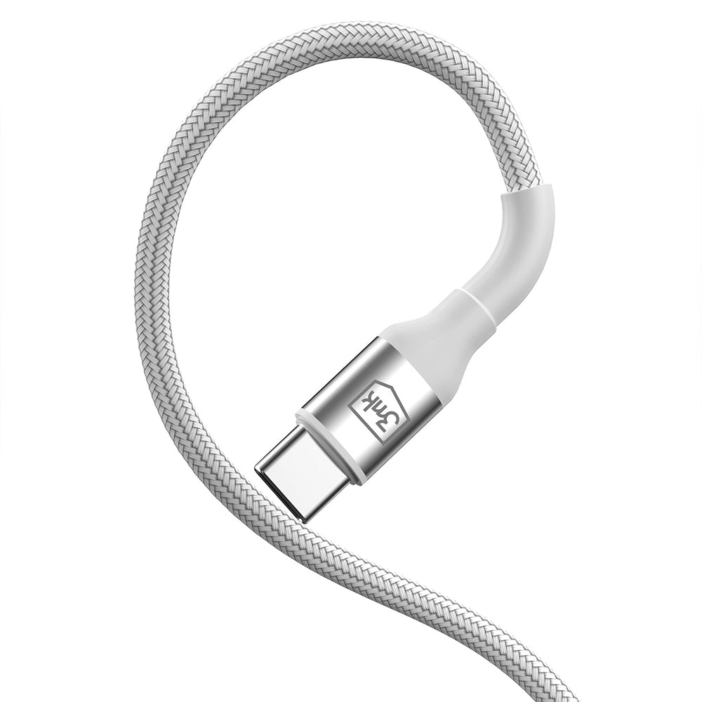 USB-C Data- og ladekabel - USB-C 3MK Hyper N, 100W, 2m, hvit
