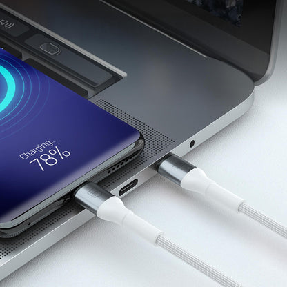 USB-C Data- og ladekabel - USB-C 3MK Hyper N, 100W, 2m, hvit