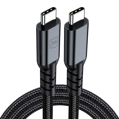 USB-C Data- og ladekabel - USB-C 3MK Hyper N Thunderbolt 4, 240W, 2m, Svart