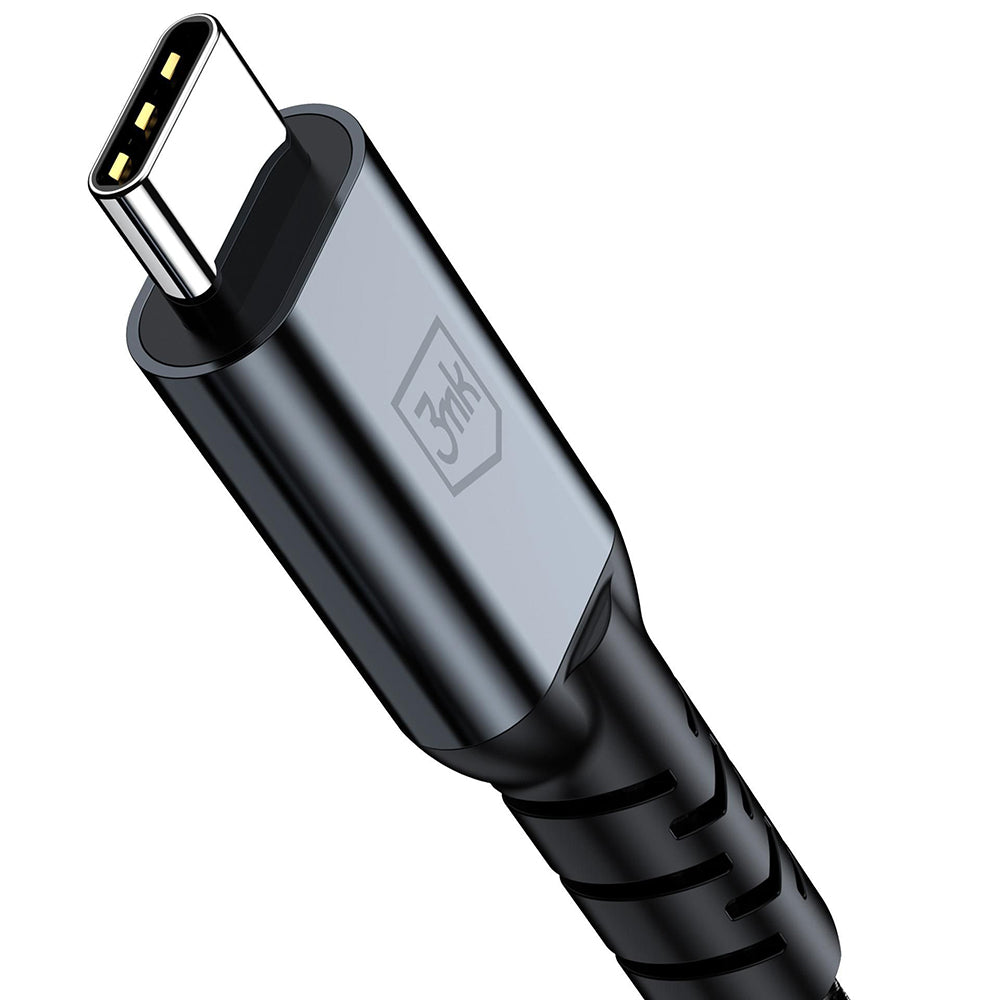 USB-C Data- og ladekabel - USB-C 3MK Hyper N Thunderbolt 4, 240W, 2m, Svart