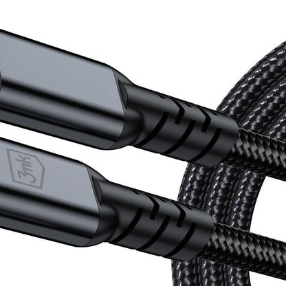 USB-C Data- og ladekabel - USB-C 3MK Hyper N Thunderbolt 4, 240W, 2m, Svart