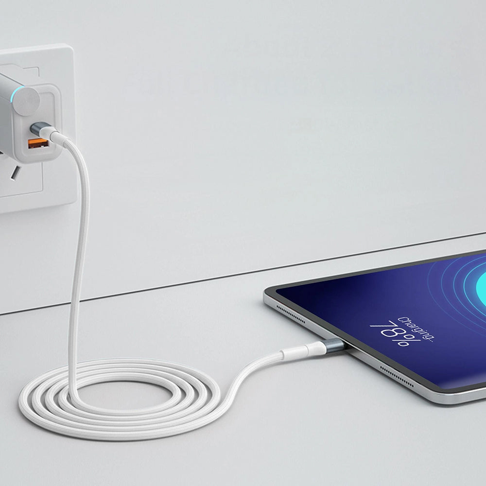 USB-C data- og ladekabel - USB-C 3MK Hyper N, 60W, 1m, Hvit