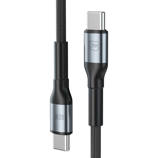 USB-C data- og ladekabel - USB-C 3MK Hyper N, 60W, 2m, Svart