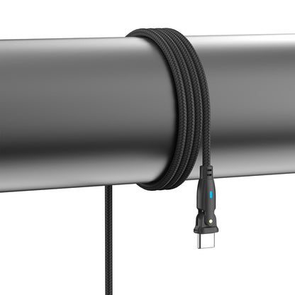 USB-C Data- og ladekabel - USB-C 3MK Hyper N Vinklet, 100W, 1m, Svart