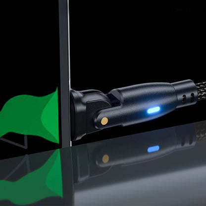 USB-C Data- og Ladekabel - USB-C 3MK Hyper N Angled, 60W, 2m, Svart