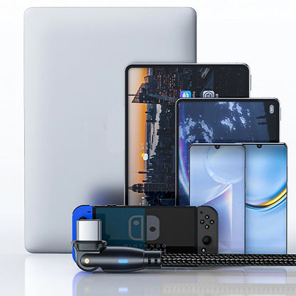 USB-C Data- og Ladekabel - USB-C 3MK Hyper N Angled, 60W, 2m, Svart