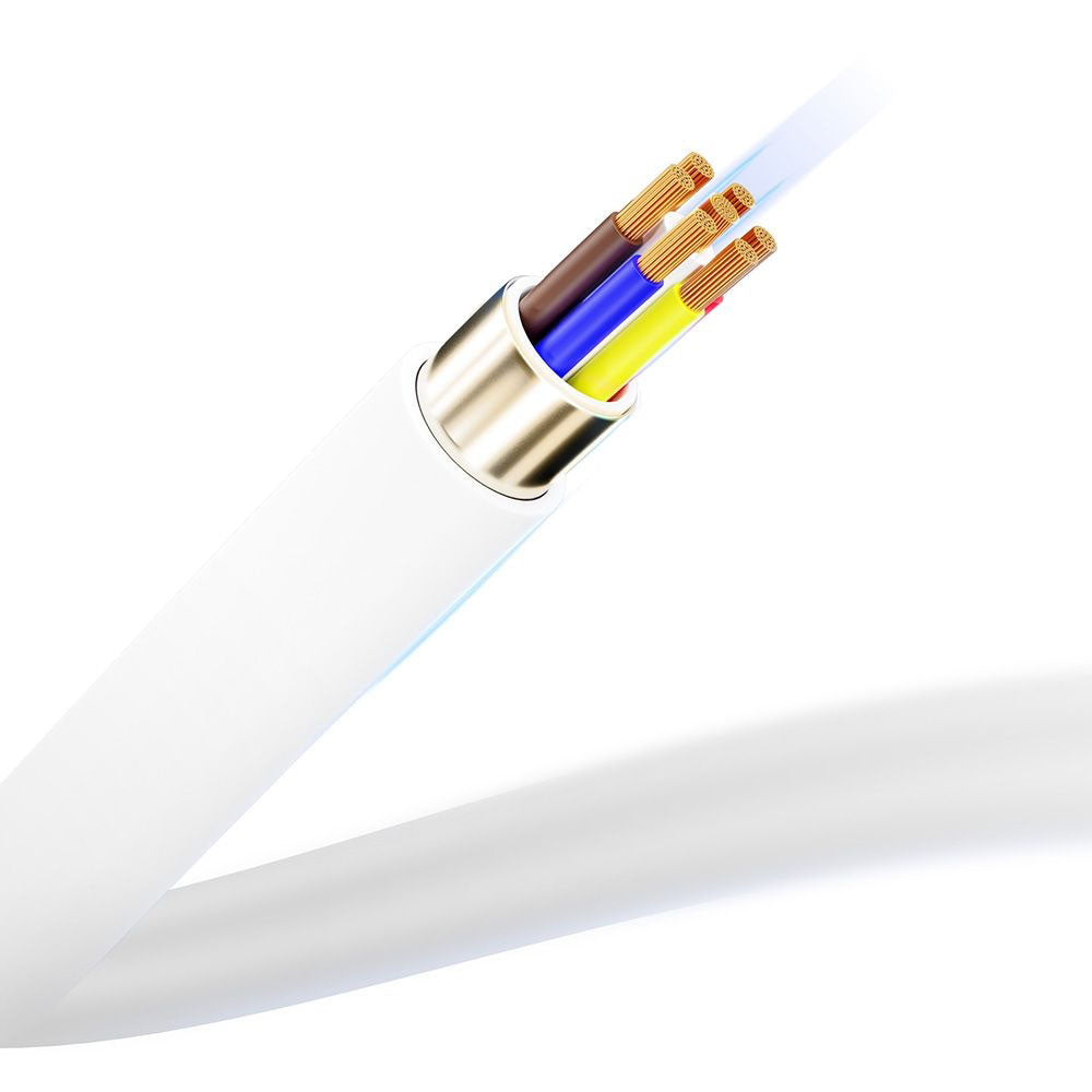 USB-C Data- og ladekabel - USB-C 3MK Hyper Silicone, 60W, 1m, Hvit