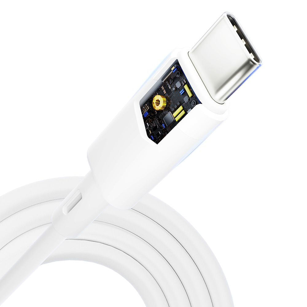 USB-C Data- og ladekabel - USB-C 3MK Hyper Silicone, 60W, 1m, Hvit