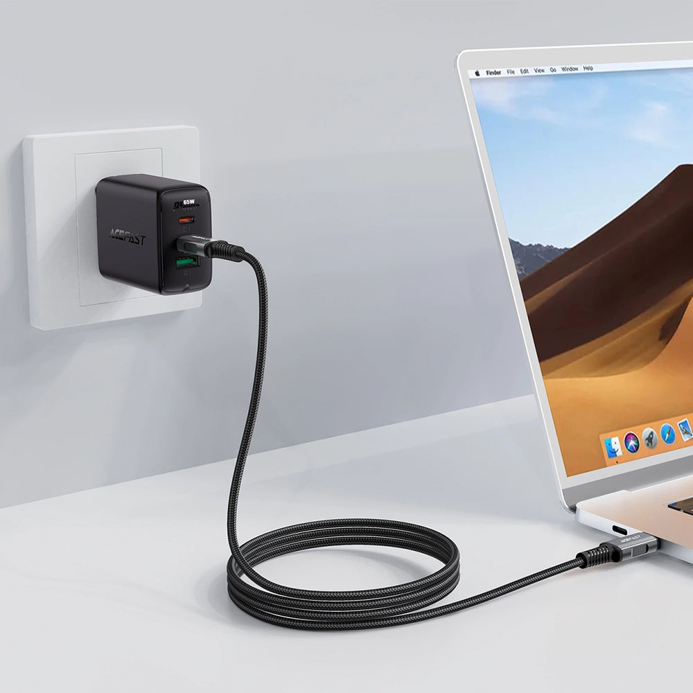USB-C data- og ladekabel - USB-C Acefast C1-09, 240W, 1m, Grå