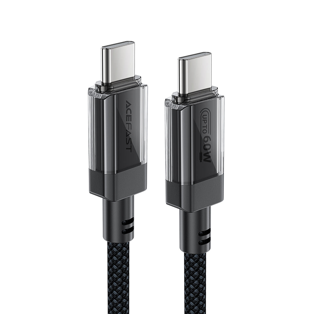 Data- og ladekabel USB-C - USB-C Acefast C12-03, 60W, 1.2m, Svart