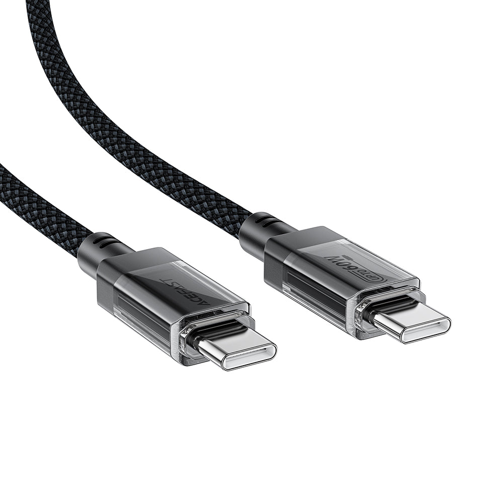 Data- og ladekabel USB-C - USB-C Acefast C12-03, 60W, 1.2m, Svart