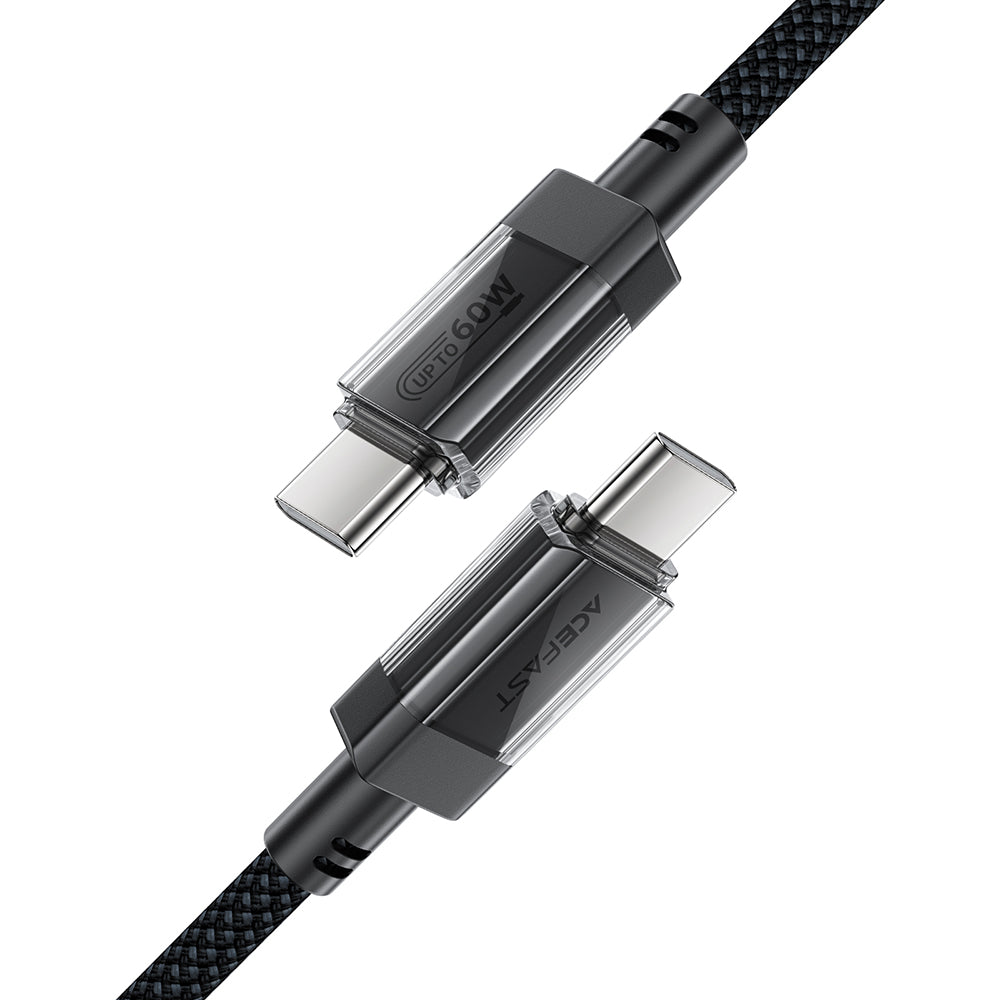 Data- og ladekabel USB-C - USB-C Acefast C12-03, 60W, 1.2m, Svart