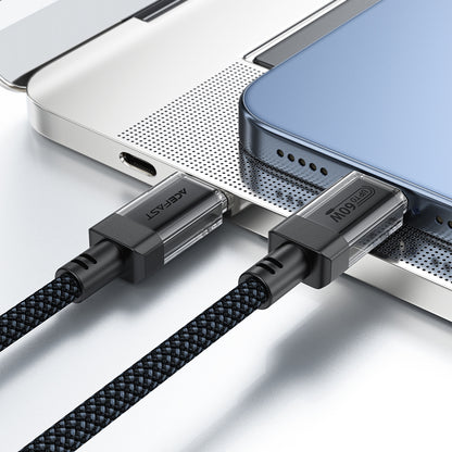 Data- og ladekabel USB-C - USB-C Acefast C12-03, 60W, 1.2m, Svart