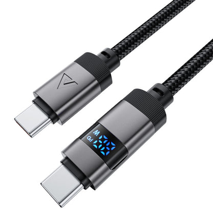 USB-C data- og ladekabel - USB-C Acefast C15-03 Display, 60W, 1.2m, Svart