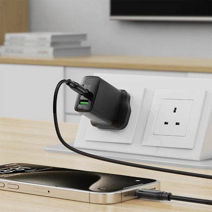 USB-C data- og ladekabel - USB-C Acefast C16-03, 60W, 1.2m, Svart