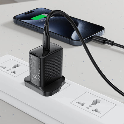 USB-C data- og ladekabel - USB-C Acefast C17-03, 60W, 1.2m, Svart