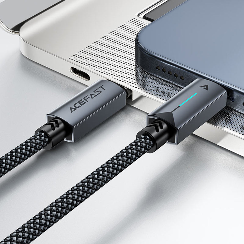 USB-C data- og ladekabel - USB-C Acefast C19-03, 60W, 1.2m, Svart