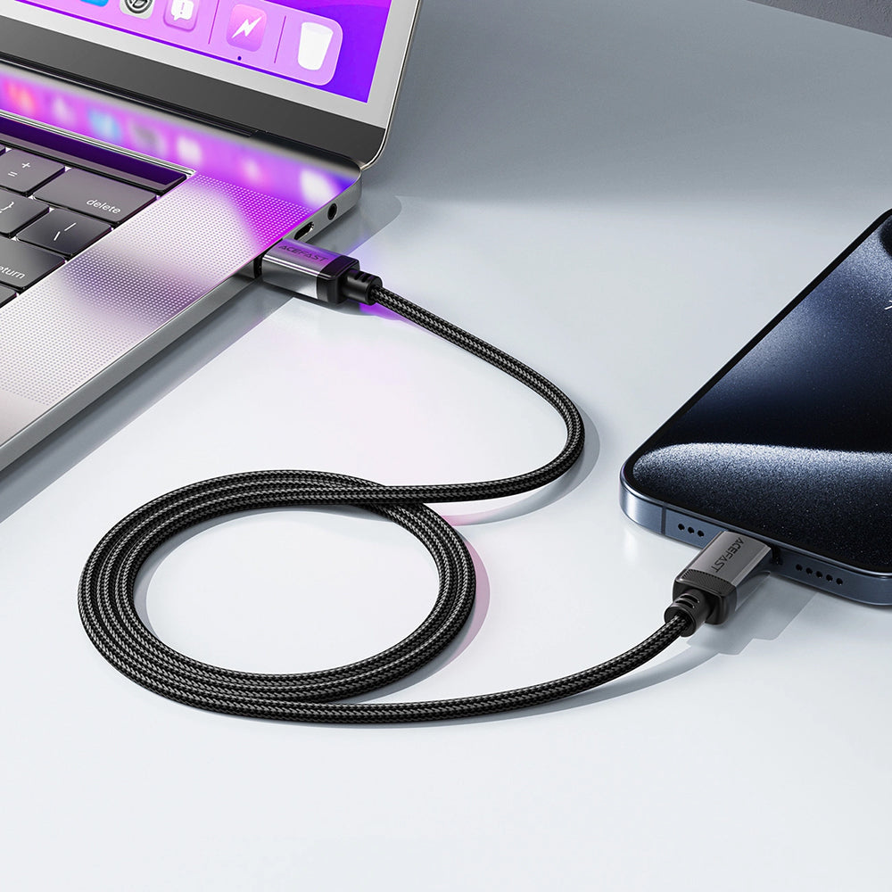 USB-C data- og ladekabel - USB-C Acefast C20-03, 60W, 1.2m, Svart