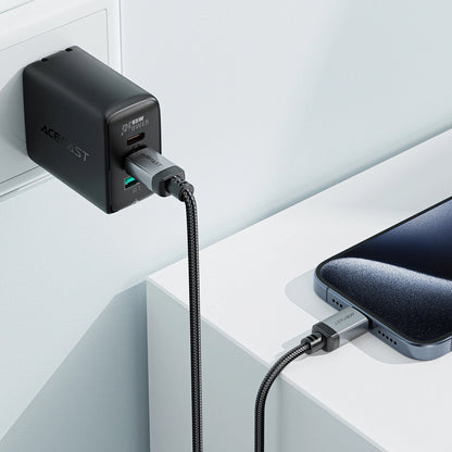 USB-C data- og ladekabel - USB-C Acefast C20-03, 60W, 1.2m, Svart