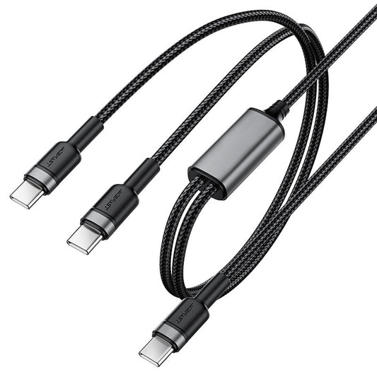 USB-C data- og ladekabel - 2 x USB-C Acefast C22-02, 100W, 1.25m, Svart