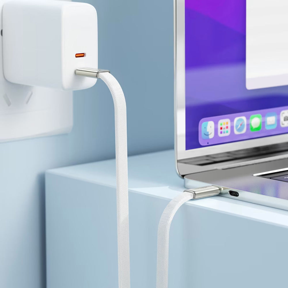 USB-C data- og ladekabel - USB-C Acefast C24-03, 60W, 1.2m, Hvit