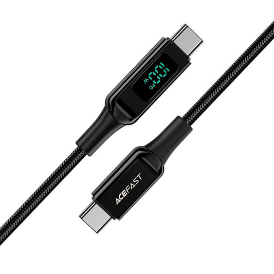 USB-C til USB-C data- og ladekabel Acefast C6-03 Display, 100W, 2m, Svart