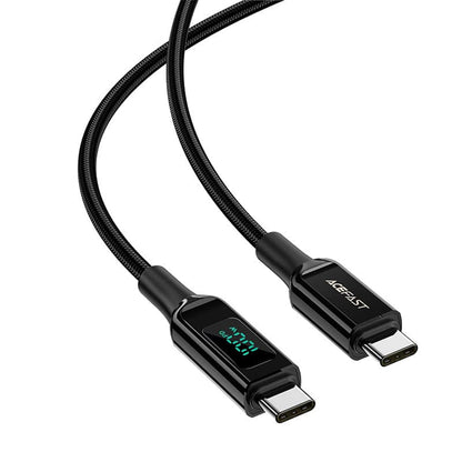 USB-C til USB-C data- og ladekabel Acefast C6-03 Display, 100W, 2m, Svart