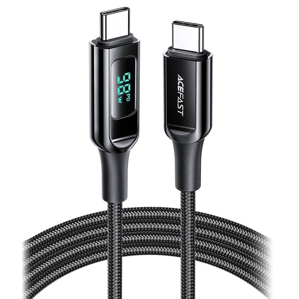 USB-C til USB-C data- og ladekabel Acefast C6-03 Display, 100W, 2m, Svart