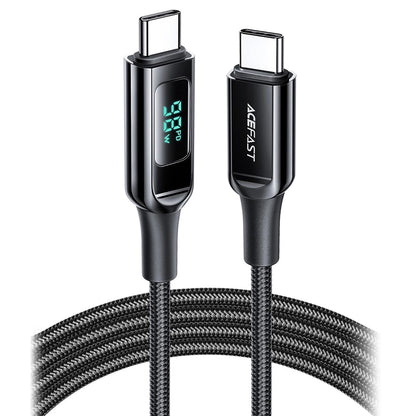 USB-C til USB-C data- og ladekabel Acefast C6-03 Display, 100W, 2m, Svart