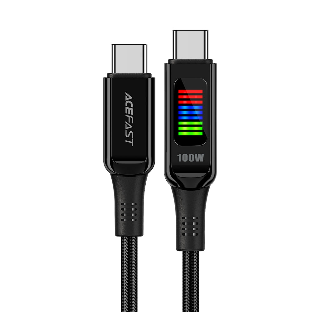 USB-C data- og ladekabel - USB-C Acefast C7-03, 100W, 1.2m, Svart